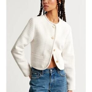 Abercrombie collarless tweed jacket, size XL